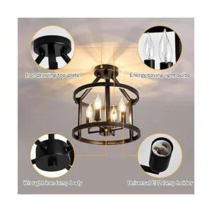 UOFUS Lámpara de techo de metal semiempotrada 4_3