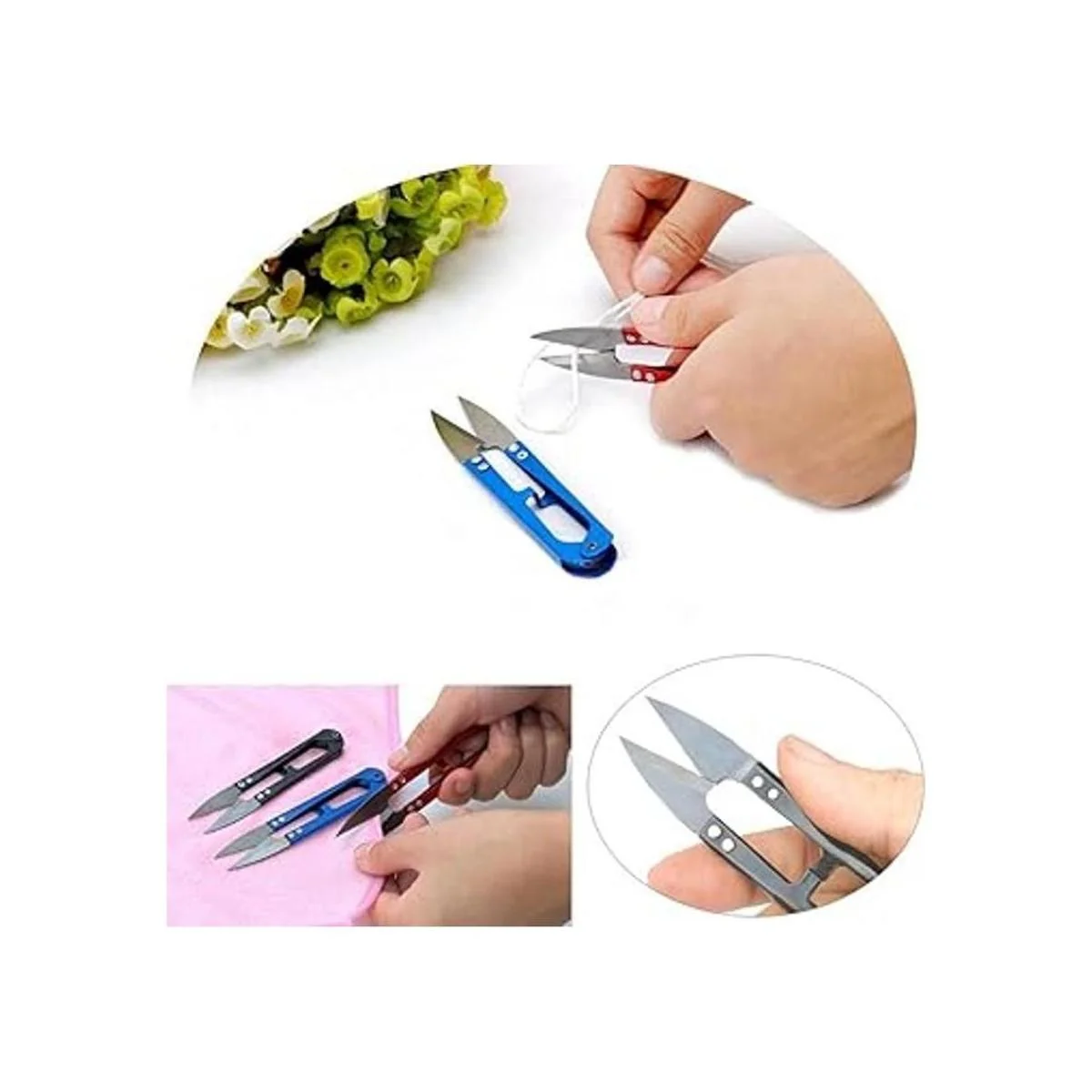 UCEC 12 tijeras de costura en U hilo de Thrum bordado