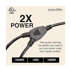 Título Divisor de alimentación de 2 vías y cable de