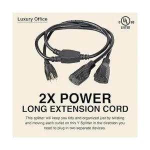 Título Divisor de alimentación de 2 vías y cable de