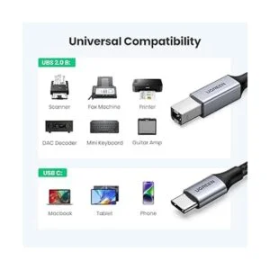 UGREEN Cable de impresora USB B a USB C de 10 pies cable_6