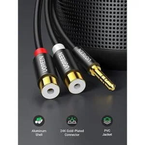 UGREEN Cable RCA a auxiliar de 0.138 in macho a 2RCA_4