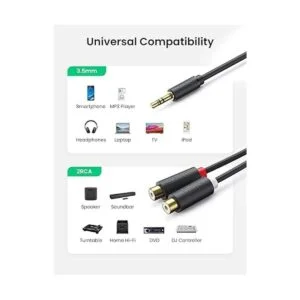 UGREEN Cable de audio estéreo chapado en oro en Y de 0.138_4