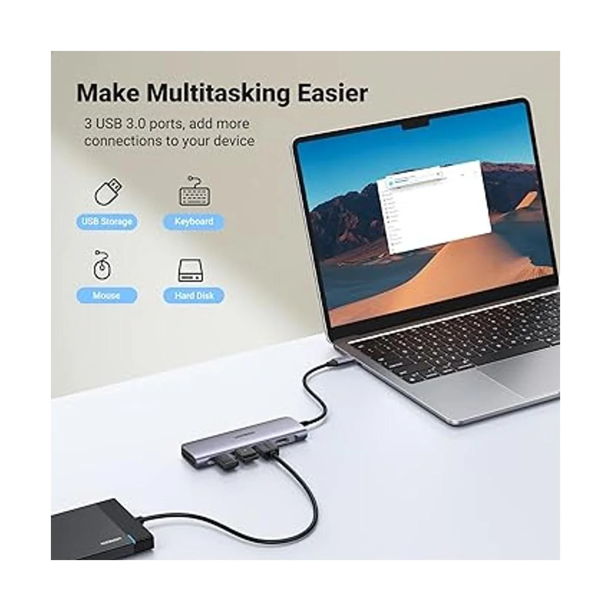 UGREEN Hub USB C adaptador USB C 6 en 1 adaptador USB C_3