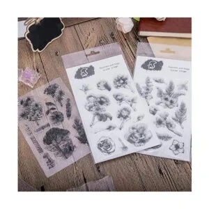 UCEC 8 hojas de sellos transparentes sellos de goma de_5