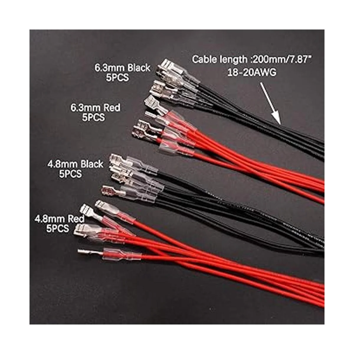 Twidec 20 terminales de engarzado de pala hembra de 0.189_2