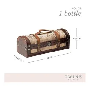 Twine Old World Caja de regalo para botella de vino caja