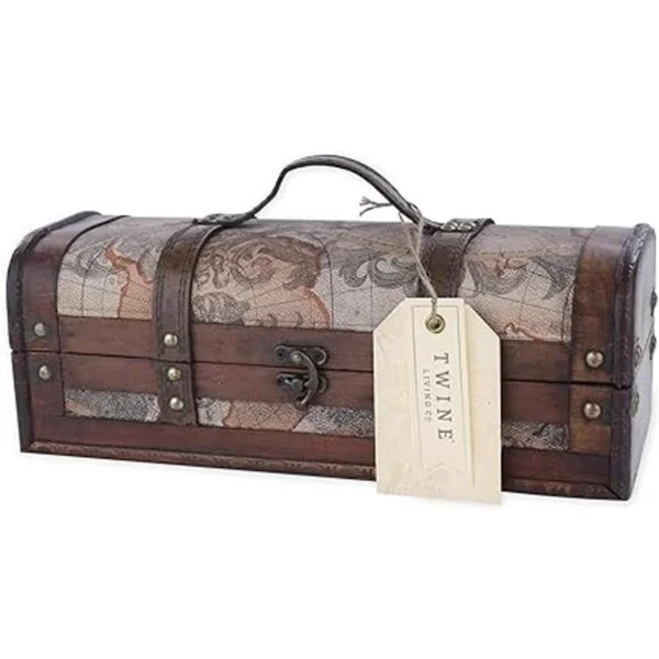 Twine Old World Caja de regalo para botella de vino caja