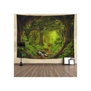 Tushelia Tapiz de bosque tapiz de cueva de árbol natural_4