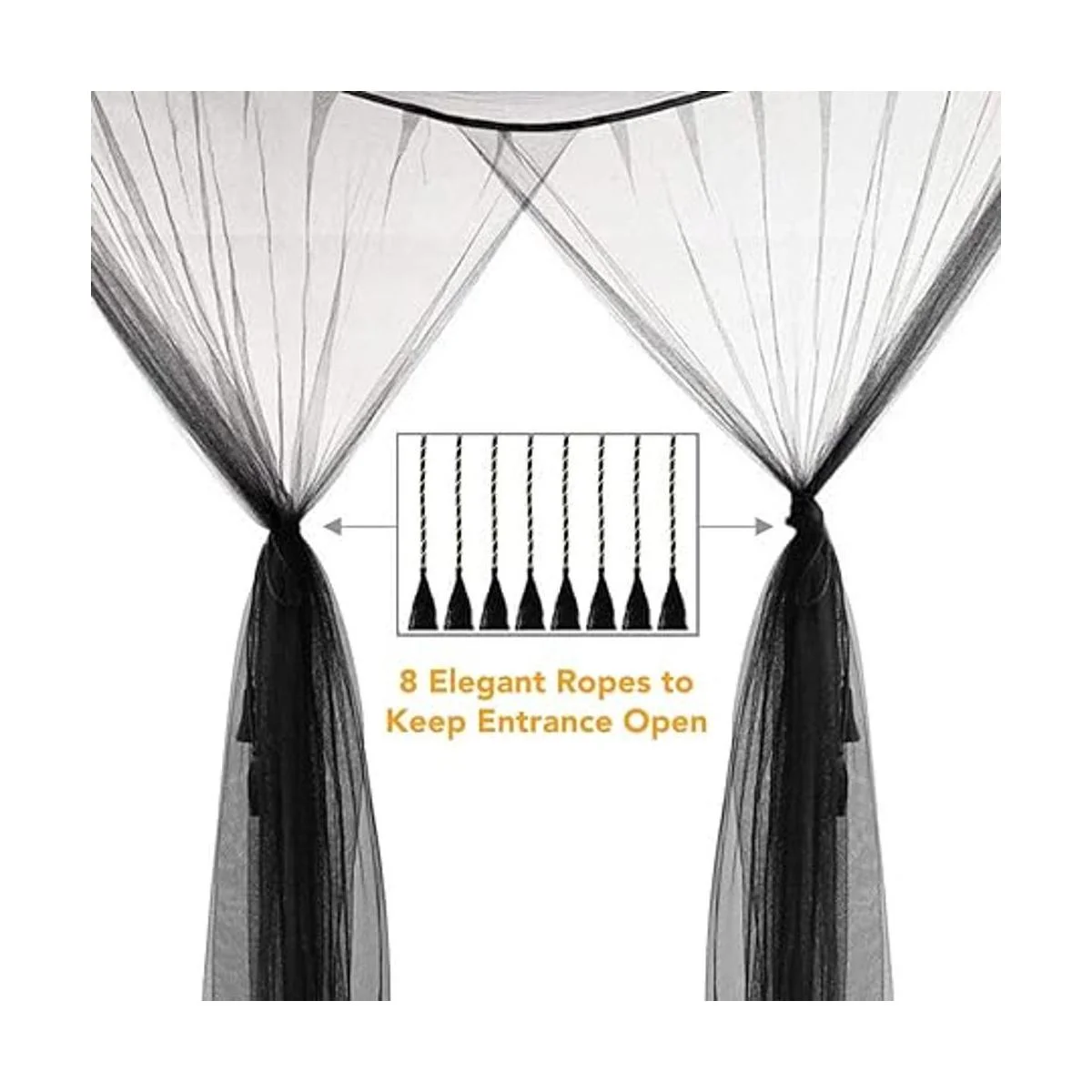 Twinkle Star Cortinas de cama de 4 esquinas con dosel_5