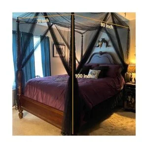 Twinkle Star Cortinas de cama de 4 esquinas con dosel_2