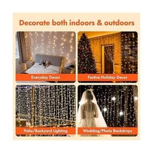 Twinkle star Cortina de cadena de 300 LED para ventana_3