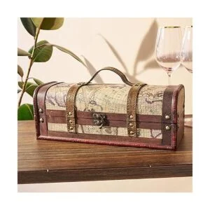 Twine Old World Caja de regalo para botella de vino caja