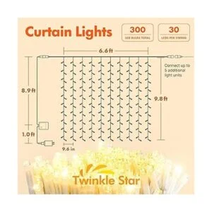 Twinkle star Cortina de cadena de 300 LED para ventana_2