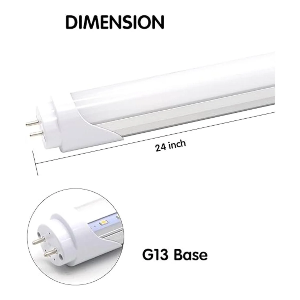 Tubo de luz LED T8 T10 T12 de 2 pies repuesto LED de 8 W_3