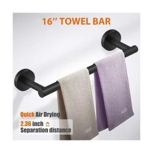 Tudoccy Juego de 5 piezas de accesorios de baño negro mate