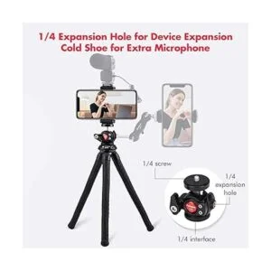 Trípode de teléfono trípode flexible para iPhone con clip_3