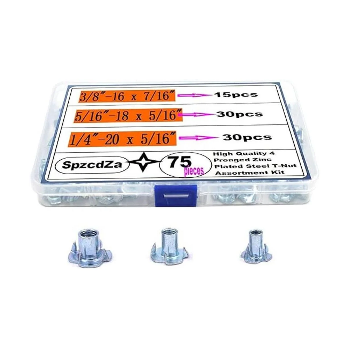 Tuercas T de 1420 51618 3816 SpzcdZa 75 piezas de_1