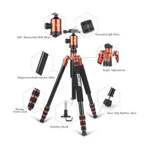 Trípode monopié portátil de aluminio profesional ZOMEi_3