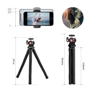 Trípode de teléfono trípode flexible para iPhone con clip_5