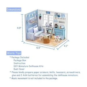 TuKIIE Kit de casa de muñecas en miniatura con muebles_3