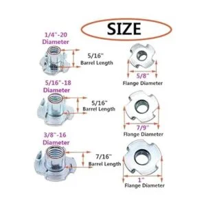 Tuercas T de 1420 51618 3816 SpzcdZa 75 piezas de_2