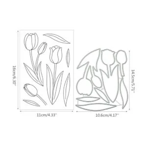 Tulip Juego de sellos y troqueles transparentes de_2