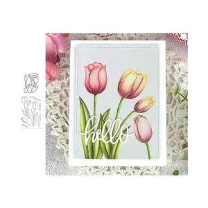 Tulip Juego de sellos y troqueles transparentes de_3