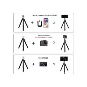 Trípode de teléfono trípode flexible portátil ajustable_3