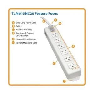 Tripp Lite Tira de alimentación de 6 tomacorrientes para_3