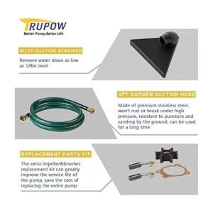 Trupow 110HP 330GPH mini bomba de agua portátil de_6