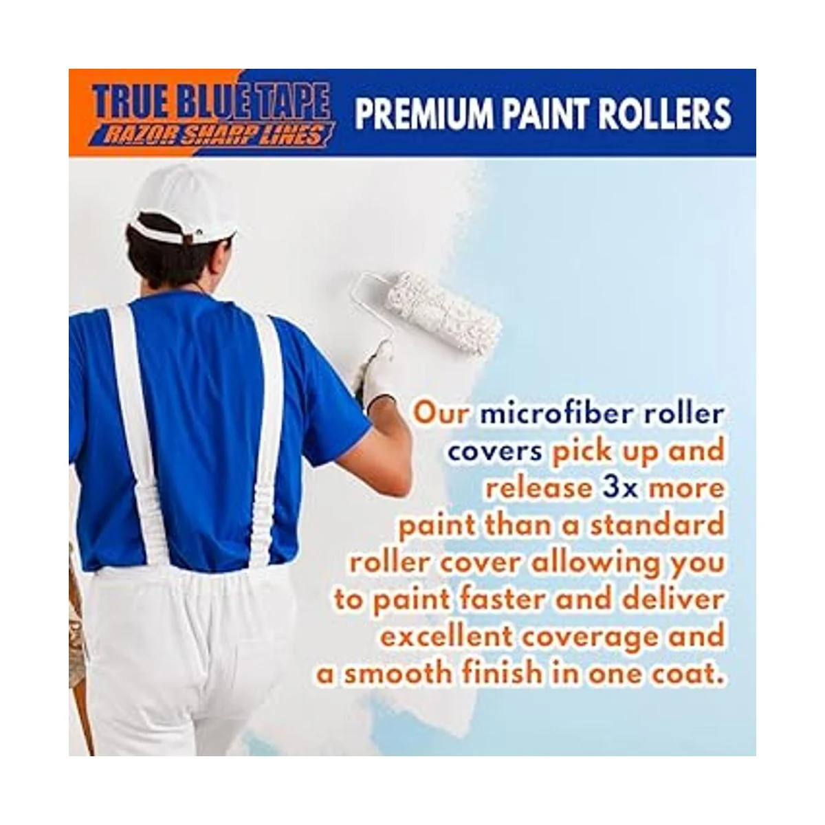 True Blue Cubiertas profesionales de rodillo de pintura de