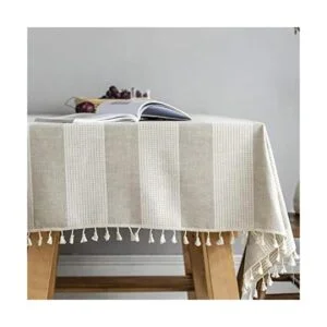 TruDelve Mantel de lino de algodón resistente para mesa