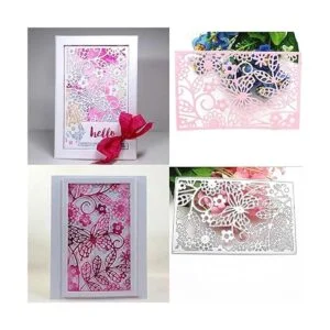 Troqueles de metal con diseño de mariposa y flores para