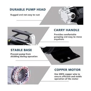 Trupow 110HP 330GPH mini bomba de agua portátil de_3