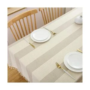 TruDelve Mantel de lino de algodón resistente para mesa