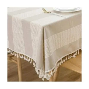 TruDelve Mantel de lino de algodón resistente para mesa