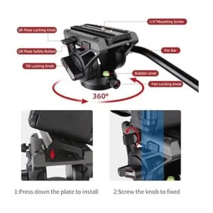 Trípode de cabeza fluida trípode de cámara de video_2