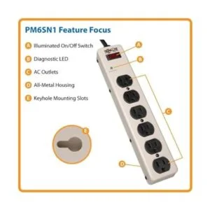 Tripp Lite Tira de alimentación de 6 tomas de corriente_3