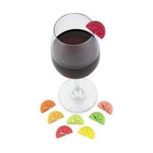 TrueZoo Juego de 8 identificadores de vasos de vidrio con