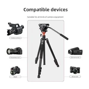 Trípode de cabeza fluida trípode de cámara de video_5