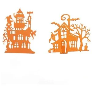 Troqueles de corte de castillos de Halloween plantillas_3