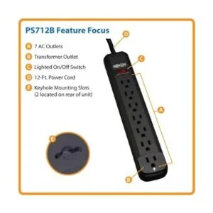 Tripp Lite Tira de Alimentación para Hogar y Oficina de 7_3
