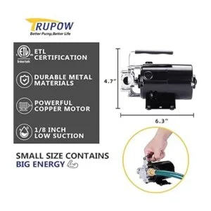 Trupow 110HP 330GPH mini bomba de agua portátil de_4