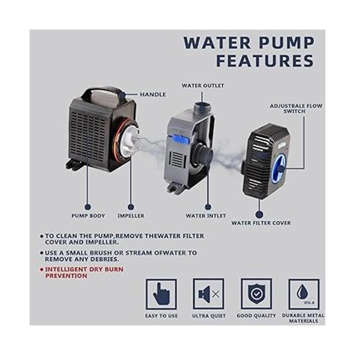 Trupow Flow Bomba de filtro sumergible eléctrica en línea