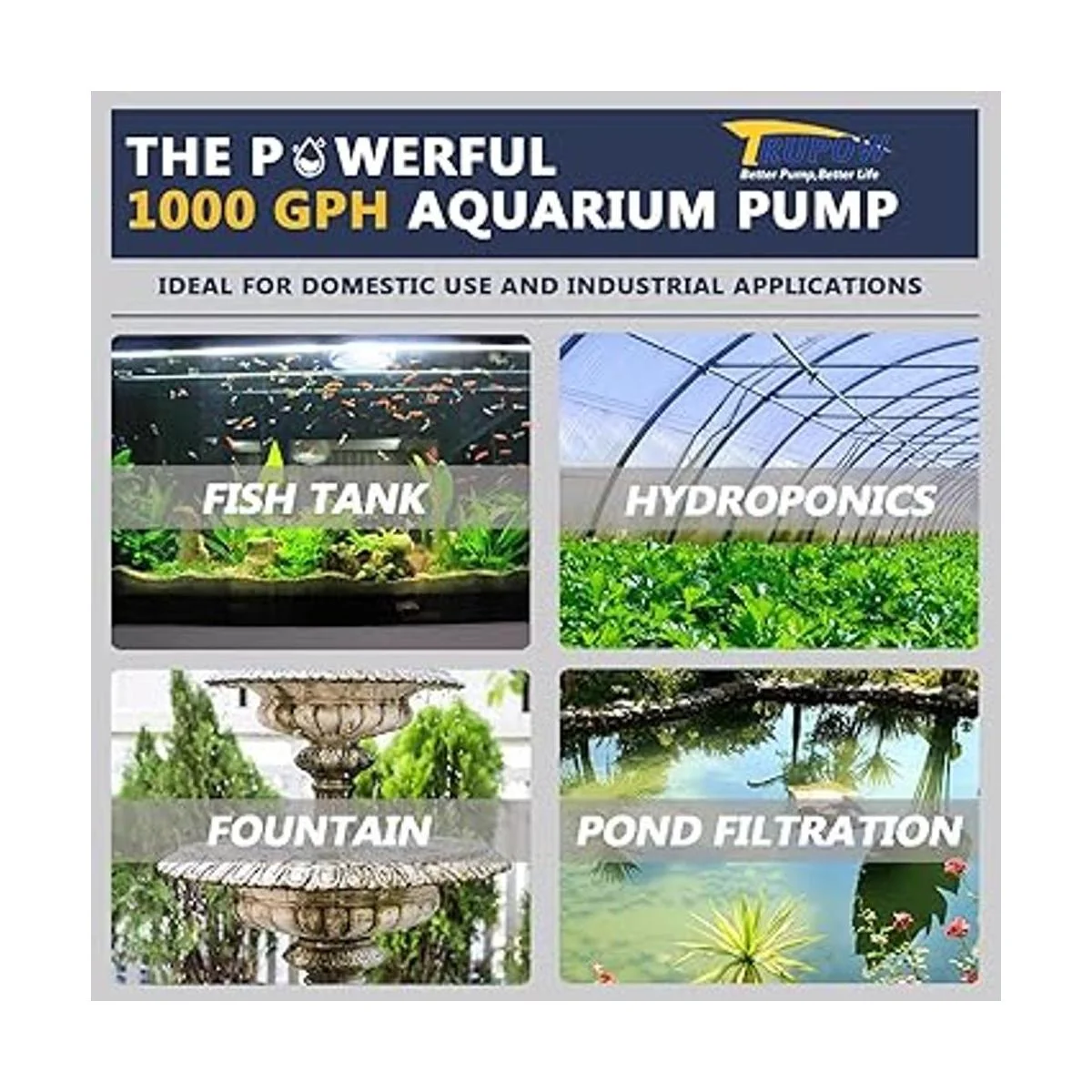 Trupow Flow Bomba de filtro sumergible eléctrica en línea