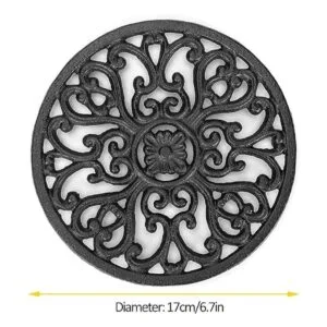 Trivet 6.7 pulgadas hierro fundido con pinzas de_5