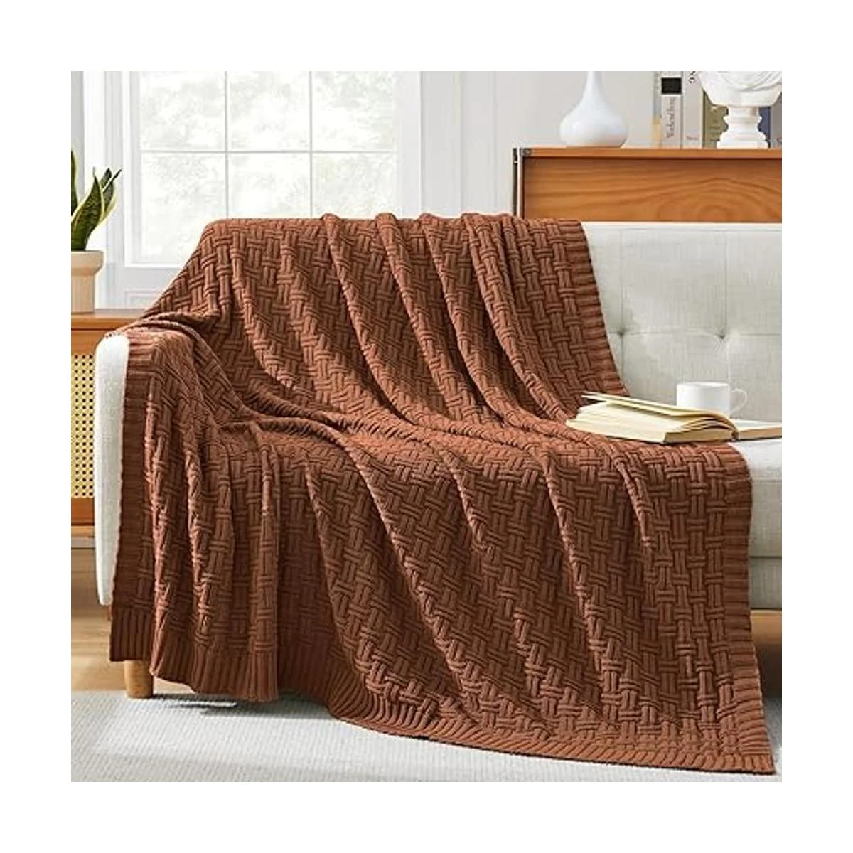 Treely Manta de punto de algodón 100