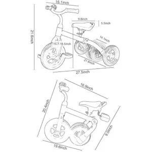 Triciciclos 3 en 1 para niños y niñas de 2 a 4 años con_2