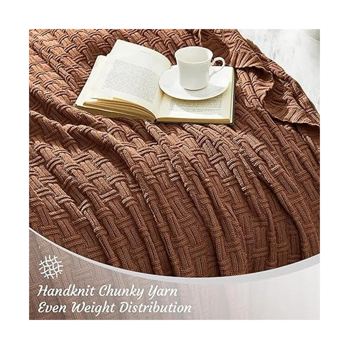 Treely Manta de punto de algodón 100